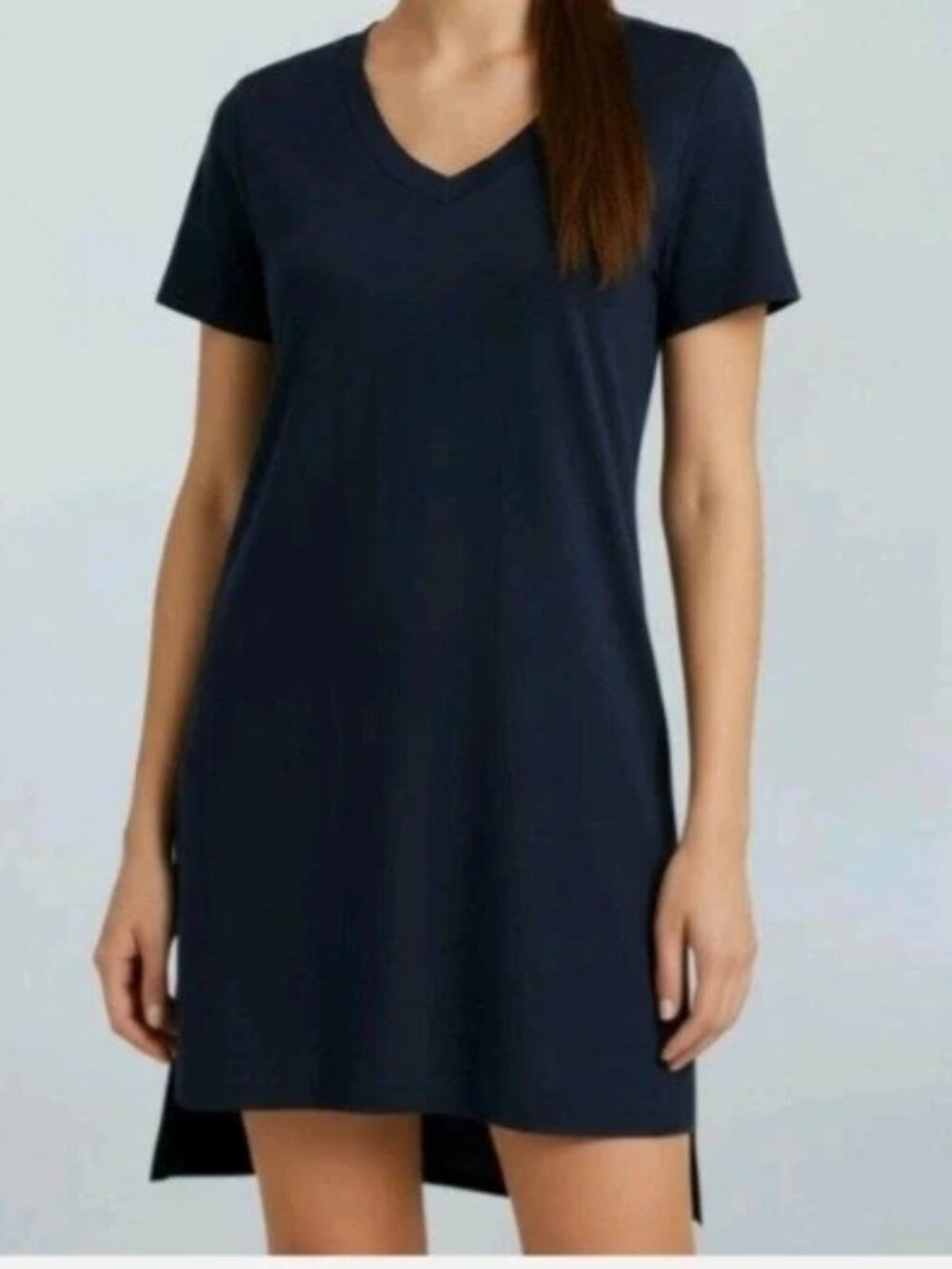 Universal Standard Tesino Navy Blue V Neck T Shirt Dress Women's Size Small